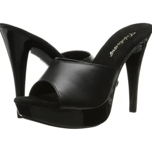 Noir Cuir 14 cm COCKTAIL-501L Pantoufles Talons Hauts