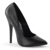 Noir Cuir 15 cm DOMINA-420 talon aiguille très haut et bout pointu