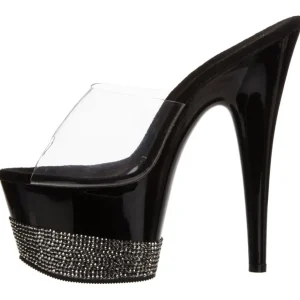 Noir Diamant 18 cm Pleaser ADORE-701-3 Mules Talons Aiguilles