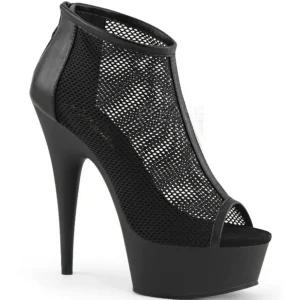 Noir Filet 15 cm Pleaser DELIGHT-600-12 Plateforme Bottines
