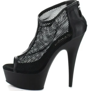 Noir Filet 15 cm Pleaser DELIGHT-600-12 Plateforme Bottines