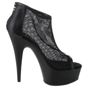 Noir Filet 15 cm Pleaser DELIGHT-600-12 Plateforme Bottines