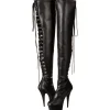 Noir Mat 15,5 cm DELIGHT-3063 Cuissardes Bottes Plateforme