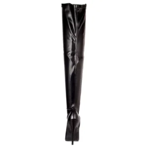 Noir Mat 15 cm DOMINA-3000 Bottes Cuissardes Talons Hauts