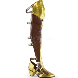 Noir Mat 6,5 cm MAIDEN-8830 bottes cuissardes cosplay