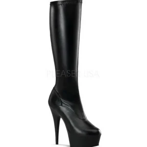 Noir Mat 15 cm Pleaser DELIGHT-2000 Bottes Femmes