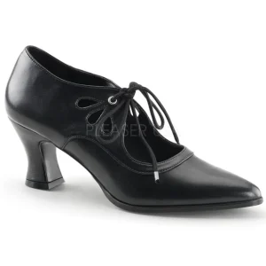 Noir Mat 7 cm retro vintage VICTORIAN-03 escarpins à talons hauts