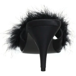 Noir Plumes 8 cm AMOUR-03 Chaussures Mules pour Hommes