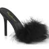 Noir Plumes 10 cm CLASSIQUE-01F Chaussures Mules pour Hommes