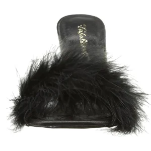 Noir Plumes 10 cm CLASSIQUE-01F Chaussures Mules pour Hommes