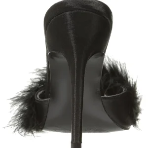 Noir Plumes 10 cm CLASSIQUE-01F Chaussures Mules pour Hommes