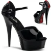 Noir Rouge 15 cm DELIGHT-660FH Corsage Chaussure Talons Hauts