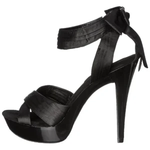 Noir Satin 13 cm COCKTAIL-568 Sandales Talons Hauts