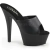Noir Similicuir 15,5 cm KISS-201 Plateforme Mules Hautes