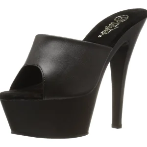 Noir Similicuir 15,5 cm KISS-201 Plateforme Mules Hautes
