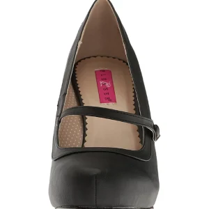 Noir Similicuir 11,5 cm PINUP-01 grande taille escarpins femmes