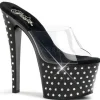 Noir Strass Platform 18 cm STARDUST-701 Mules Talons Hauts