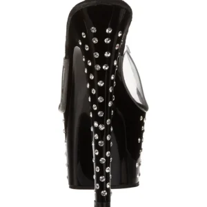 Noir Strass Platform 18 cm STARDUST-701 Mules Talons Hauts