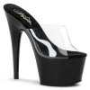Noir Transparent 18 cm ADORE-701 Plateforme Mules Hautes