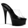 Noir Transparent 15,5 cm DELIGHT-601 Plateforme Mules Hautes