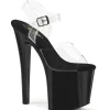 Noir transparent 19 cm ENCHANT-7082 chaussures plateforme et talons