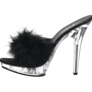 Noir Transparent 13 cm Fabulicious LIP-101-8 Plateforme Mules Hautes