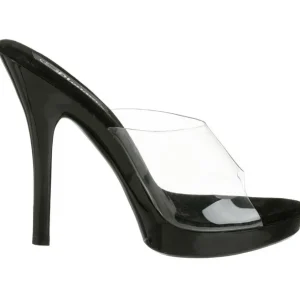 Noir Transparent 13 cm Fabulicious LIP-101 Mules Talons Aiguilles