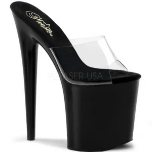 Noir Transparent 20 cm FLAMINGO-801 Pantoufles Talons Hauts