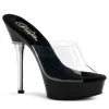 Noir Transparent 14 cm Pleaser ALLURE-601 Mules Talons Aiguilles