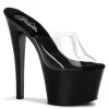 Noir Transparent 18 cm PLEASER SKY-301 Plateforme Mules Hautes
