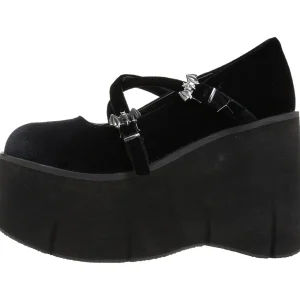 Noir Velours 11,5 cm KERA-10 chaussures lolita plateforme