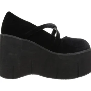 Noir Velours 11,5 cm KERA-10 chaussures lolita plateforme