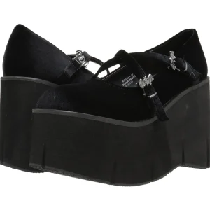 Noir Velours 11,5 cm KERA-10 chaussures lolita plateforme