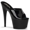 Noir Verni 18 cm ADORE-701 Plateforme Mules Hautes
