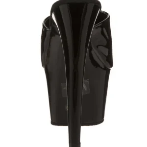 Noir Verni 18 cm ADORE-701 Plateforme Mules Hautes