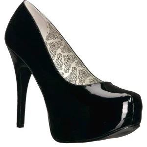Noir Verni 14,5 cm Burlesque TEEZE-06W pieds larges escarpins pour homme