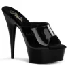 Noir Verni 15,5 cm DELIGHT-601 Plateforme Mules Hautes