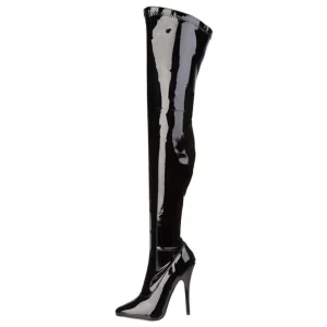 Noir Verni 15 cm DOMINA-3000 bottes cuissardes hommes