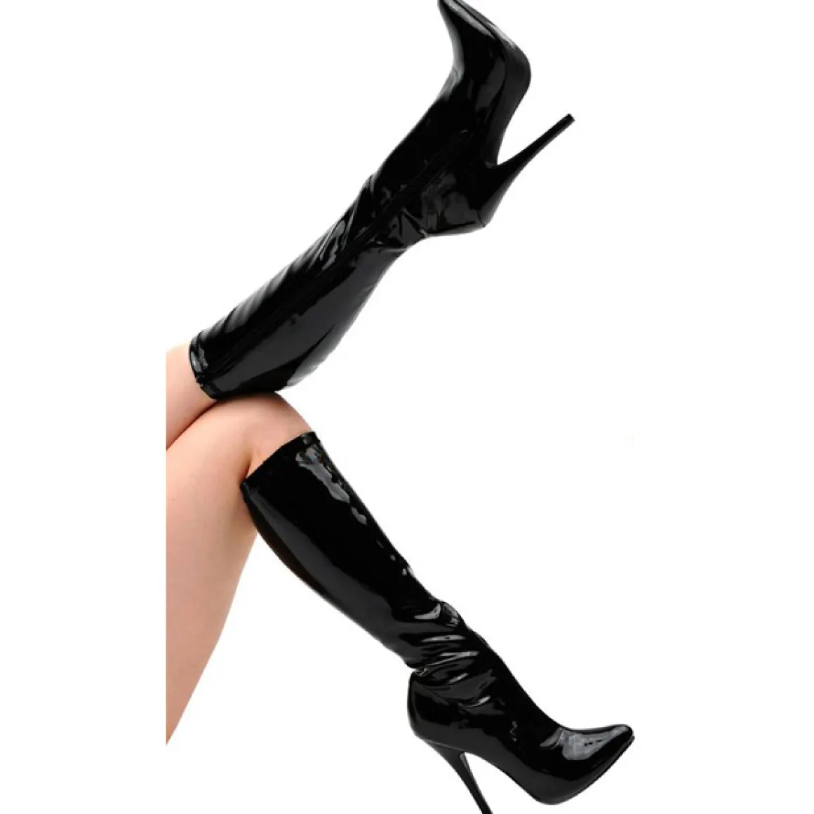 noir_verni__cm_domina_bot_1.webp Noir Verni 15 cm DOMINA-2000 Bottes Talon Haut Femme