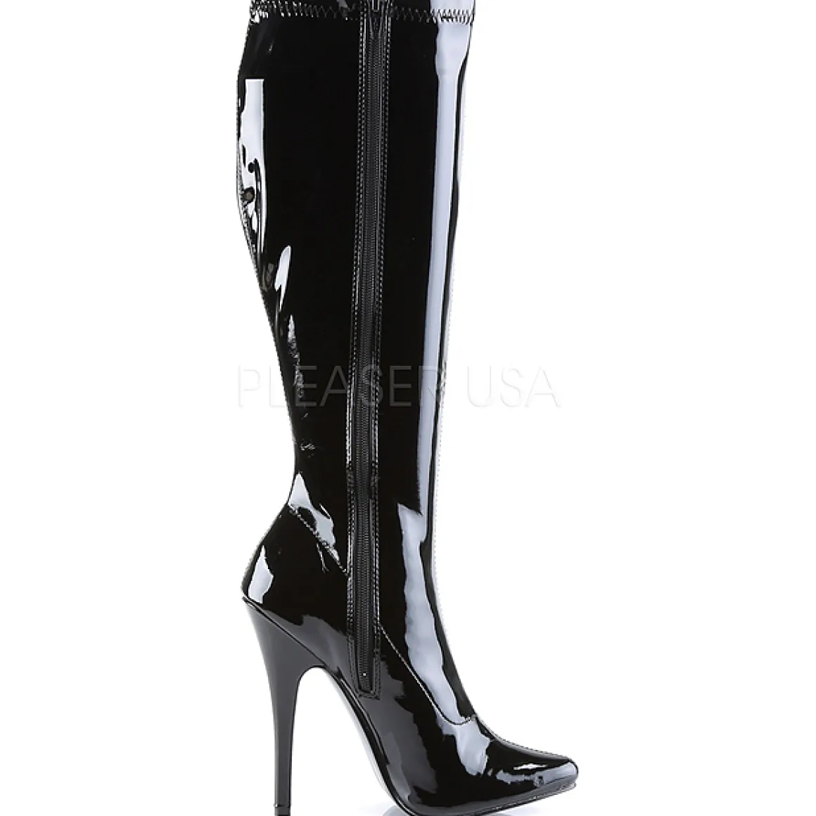 noir_verni__cm_domina_bot_3.webp Noir Verni 15 cm DOMINA-2000 Bottes Talon Haut Femme