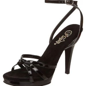 Noir Verni 12 cm FLAIR-436 Sandales Femme a Talon