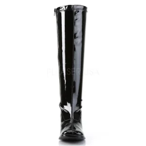 Noir Verni 7,5 cm GOGO-300WC bottes femme mollets et jambes larges
