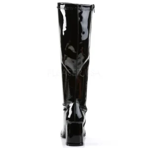 Noir Verni 7,5 cm GOGO-300WC bottes femme mollets et jambes larges