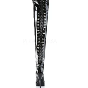 Noir Verni 13,5 cm INDULGE-3063 Bottes Cuissardes Talons Hauts