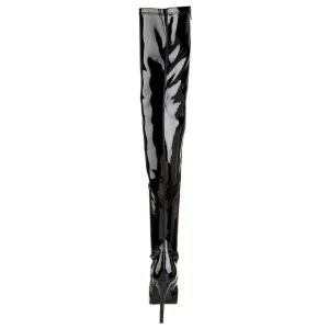 Noir Verni 13,5 cm INDULGE-3000 Cuissardes Haut Talon