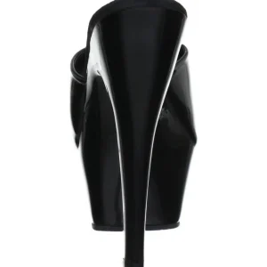 Noir Verni 15 cm KISS-201 Plateforme Mules Hautes