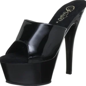 Noir Verni 15 cm KISS-201 Plateforme Mules Hautes