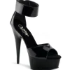 Noir Verni 15 cm Pleaser DELIGHT-670-3 Plateforme Haut Talon