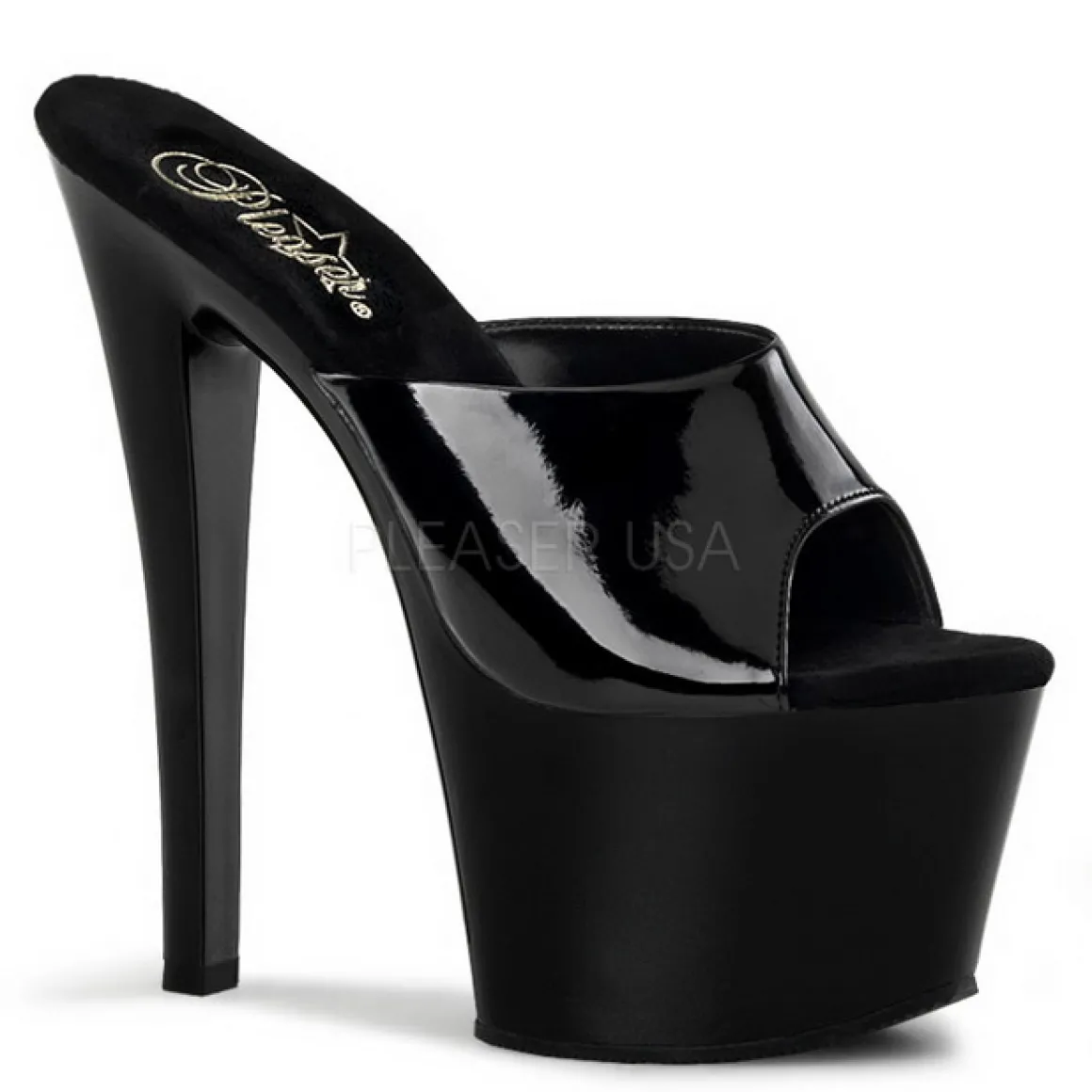 noir_verni__cm_pleaser_sk_0-2.webp Noir Verni 18 cm PLEASER SKY-301 Plateforme Mules Hautes
