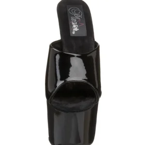 Noir Verni 18 cm PLEASER SKY-301 Plateforme Mules Hautes